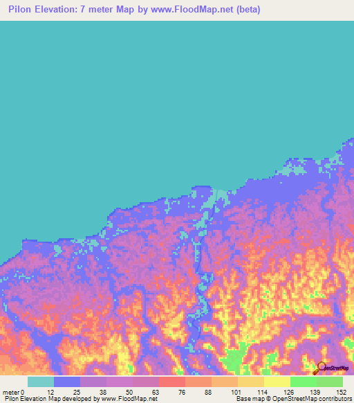 Pilon,Panama Elevation Map