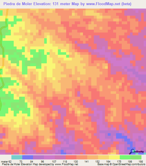 Piedra de Moler,Panama Elevation Map