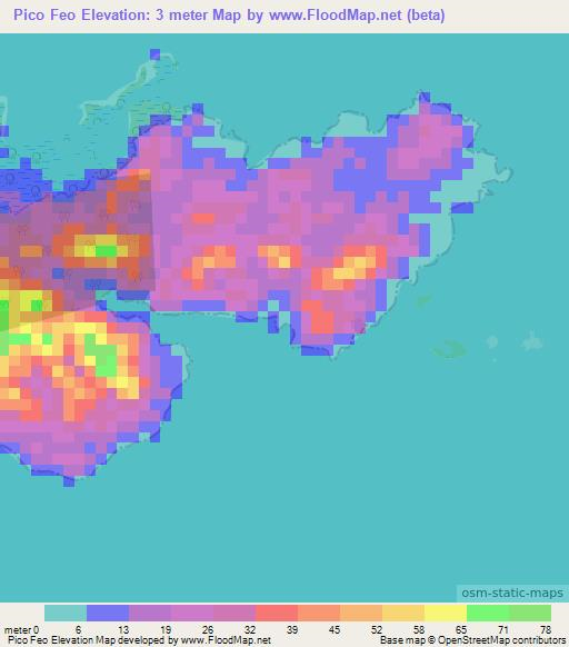 Pico Feo,Panama Elevation Map