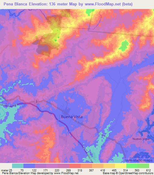 Pena Blanca,Panama Elevation Map