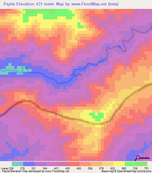 Payita,Panama Elevation Map
