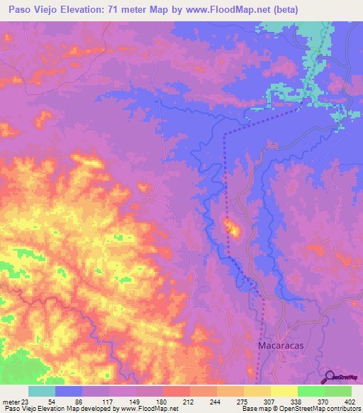 Paso Viejo,Panama Elevation Map