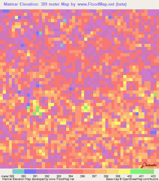 Matmar,Sudan Elevation Map
