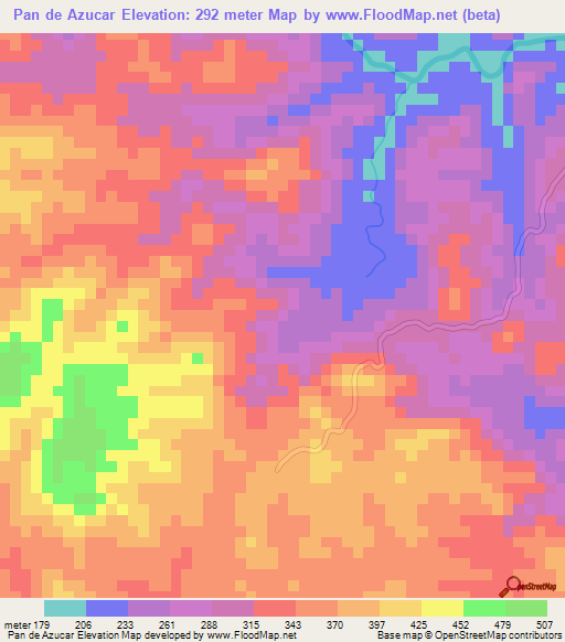 Pan de Azucar,Panama Elevation Map