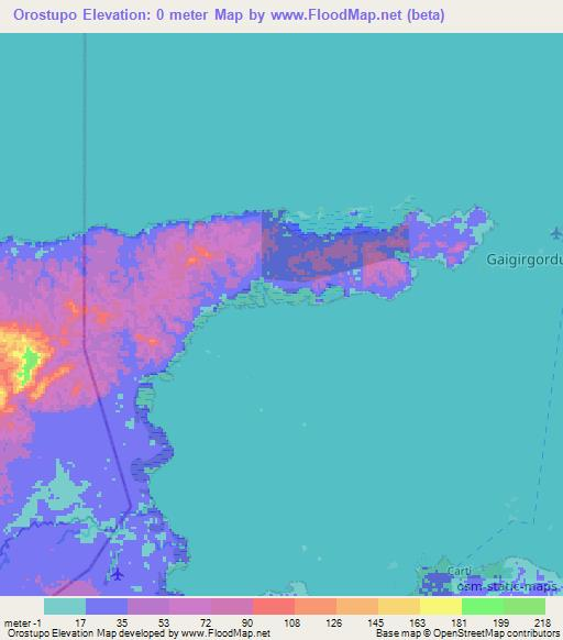 Orostupo,Panama Elevation Map