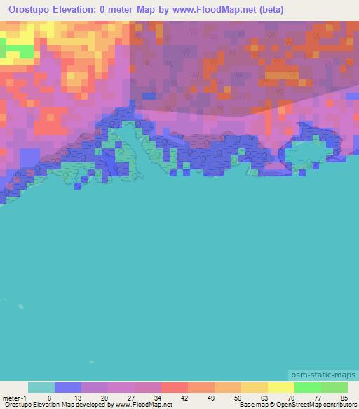 Orostupo,Panama Elevation Map