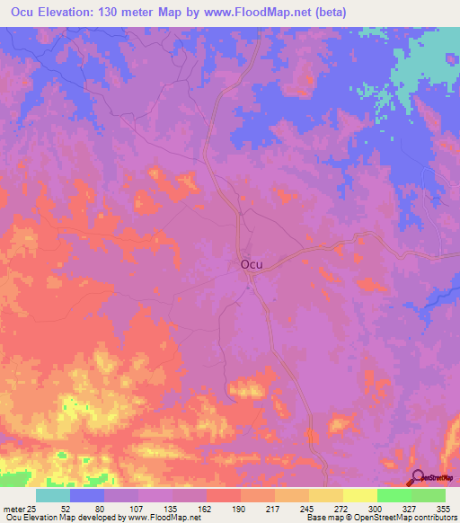 Ocu,Panama Elevation Map