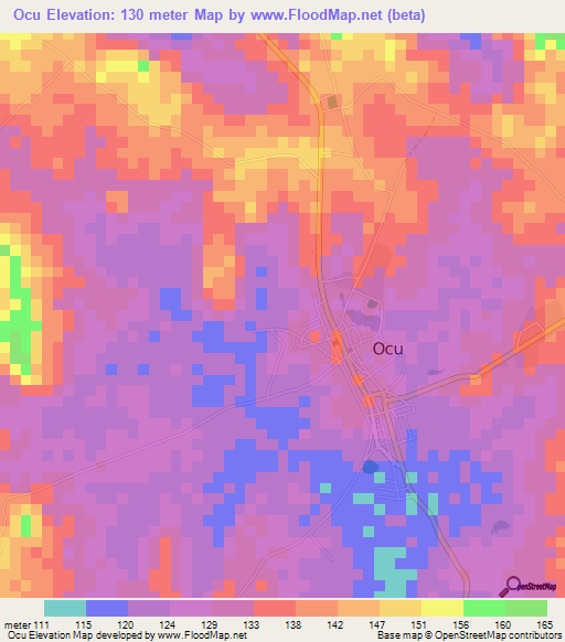 Ocu,Panama Elevation Map