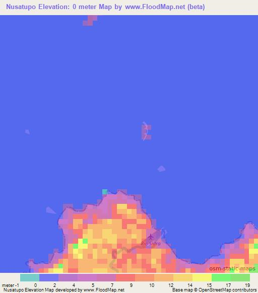 Nusatupo,Panama Elevation Map