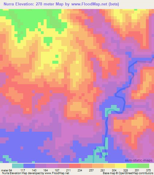 Nurra,Panama Elevation Map