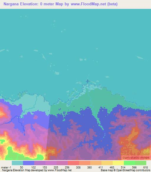Nargana,Panama Elevation Map