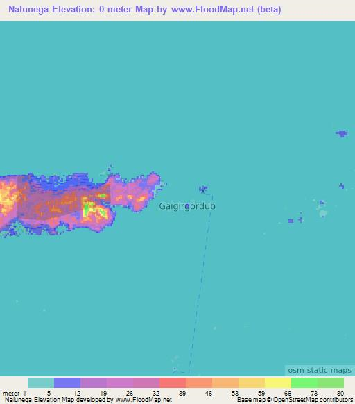 Nalunega,Panama Elevation Map