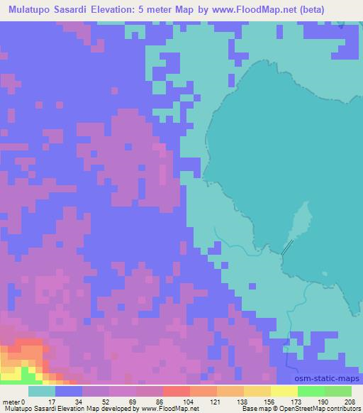 Mulatupo Sasardi,Panama Elevation Map