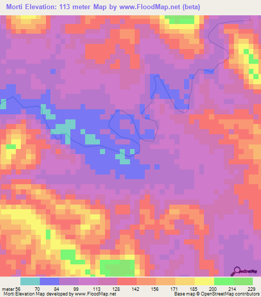 Morti,Panama Elevation Map