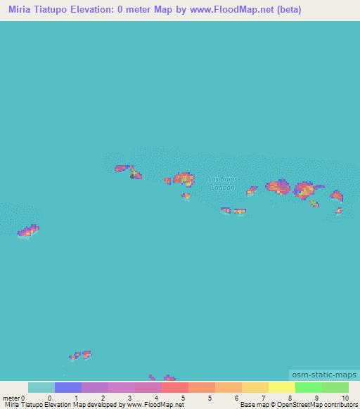 Miria Tiatupo,Panama Elevation Map