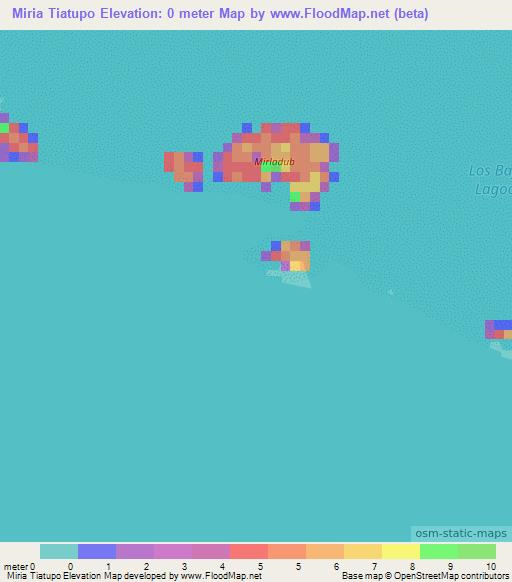 Miria Tiatupo,Panama Elevation Map