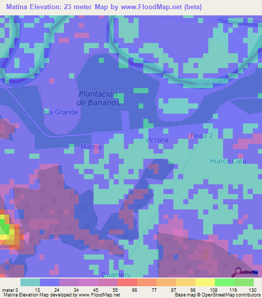 Matina,Panama Elevation Map