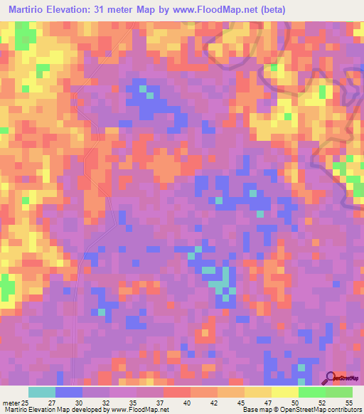 Martirio,Panama Elevation Map