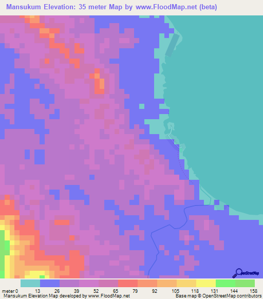 Mansukum,Panama Elevation Map