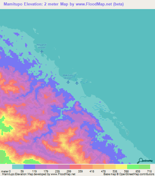 Mamitupo,Panama Elevation Map