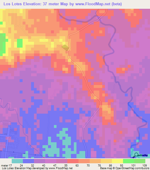 Los Lotes,Panama Elevation Map