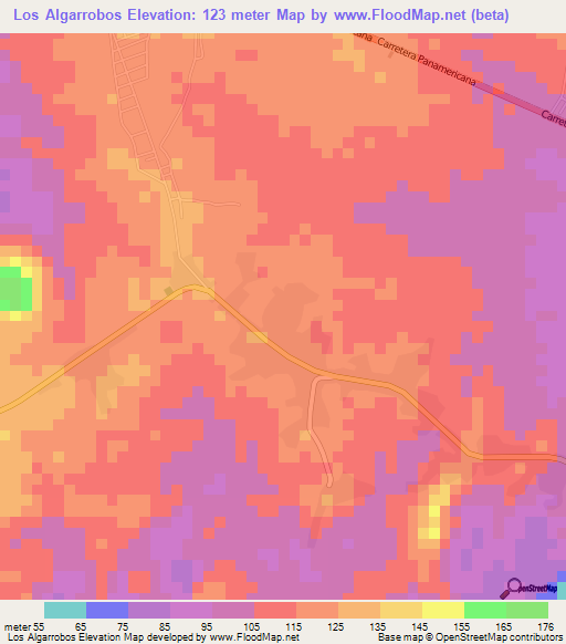 Los Algarrobos,Panama Elevation Map
