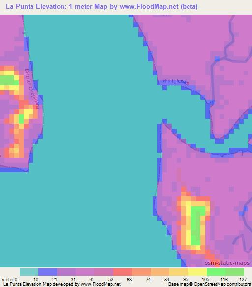 La Punta,Panama Elevation Map
