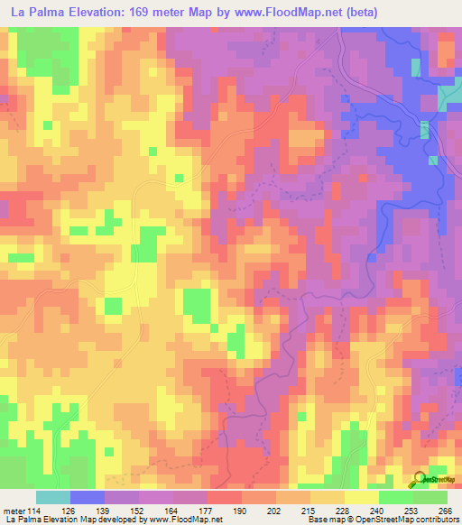La Palma,Panama Elevation Map