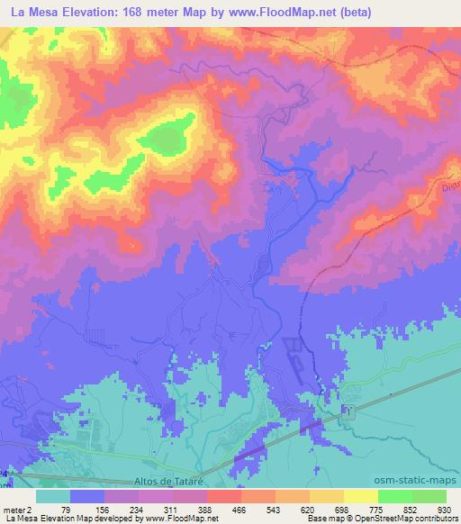 La Mesa,Panama Elevation Map