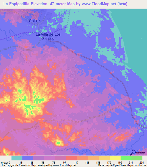 La Espigadilla,Panama Elevation Map