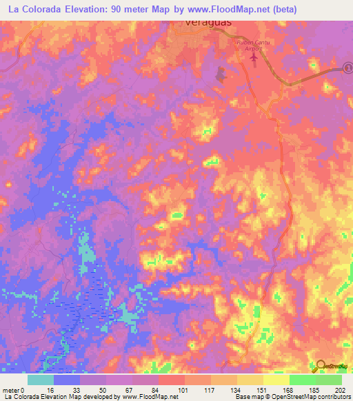 La Colorada,Panama Elevation Map