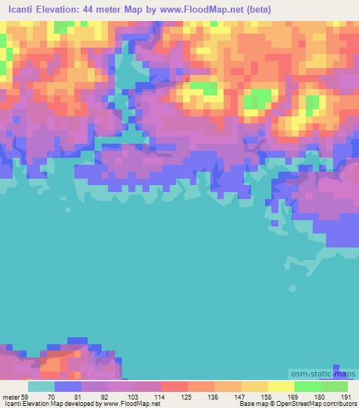 Icanti,Panama Elevation Map
