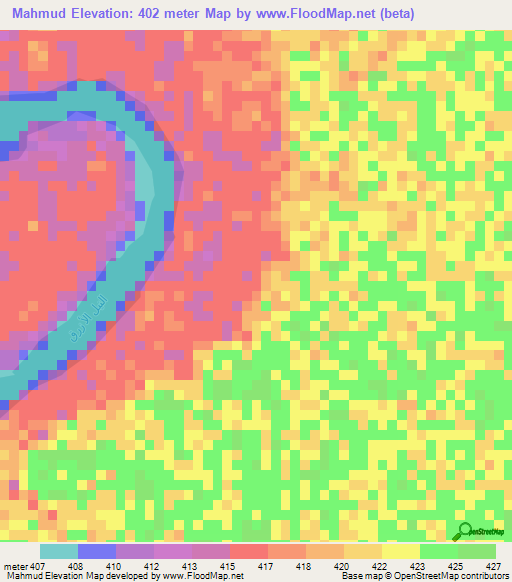 Mahmud,Sudan Elevation Map