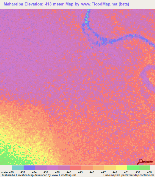 Mahareiba,Sudan Elevation Map