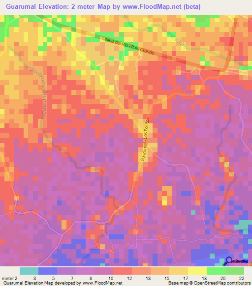 Guarumal,Panama Elevation Map