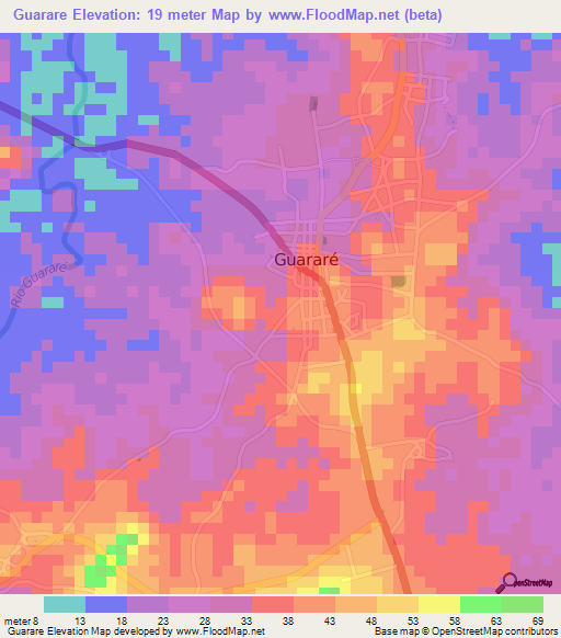 Guarare,Panama Elevation Map