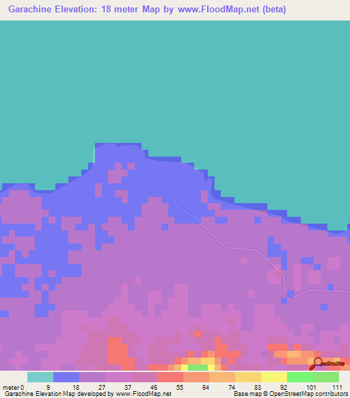Garachine,Panama Elevation Map