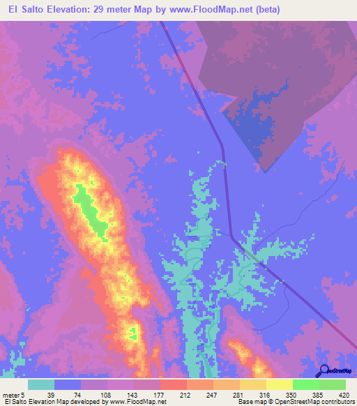 El Salto,Panama Elevation Map