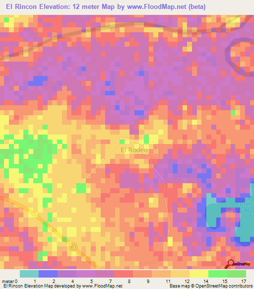 El Rincon,Panama Elevation Map
