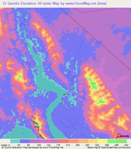 El Quintin,Panama Elevation Map