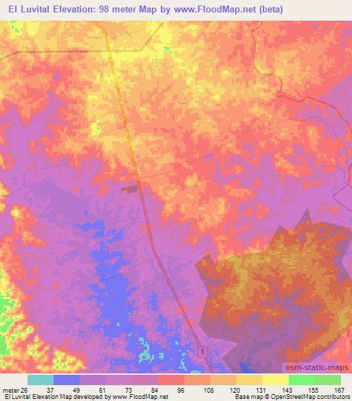 El Luvital,Panama Elevation Map