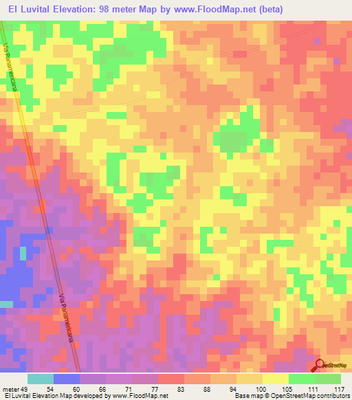El Luvital,Panama Elevation Map