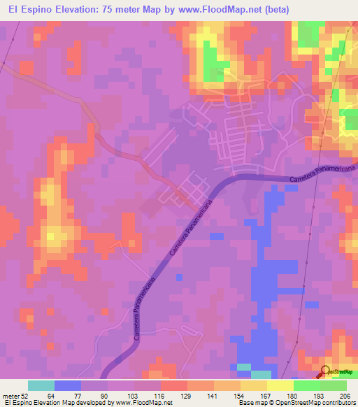 El Espino,Panama Elevation Map
