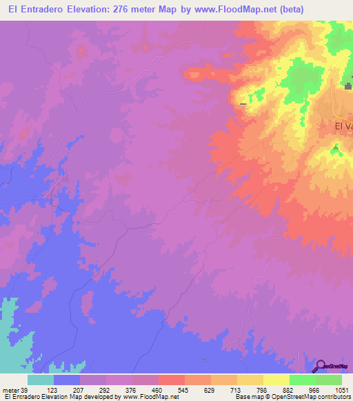 El Entradero,Panama Elevation Map