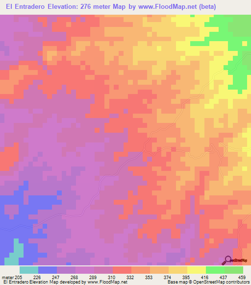El Entradero,Panama Elevation Map