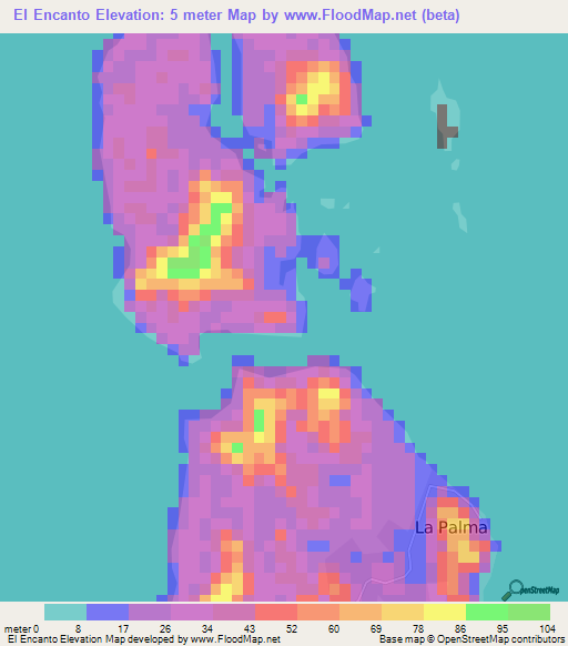 El Encanto,Panama Elevation Map