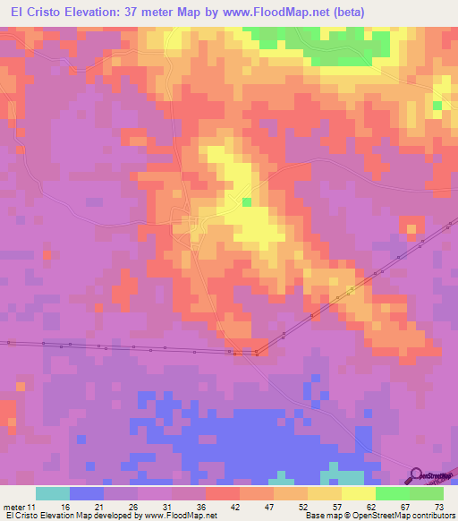 El Cristo,Panama Elevation Map