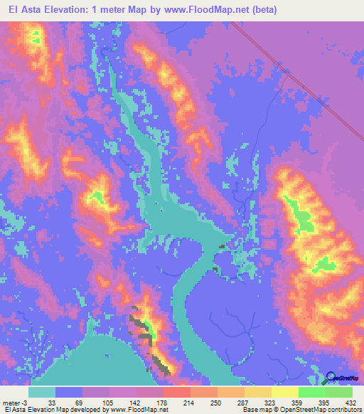 El Asta,Panama Elevation Map