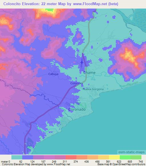 Coloncito,Panama Elevation Map