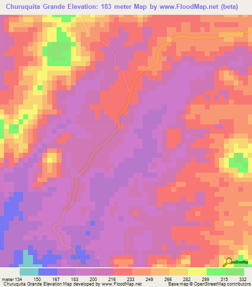 Churuquita Grande,Panama Elevation Map